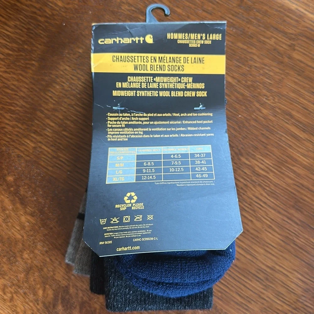 Carhartt Men's Midweight Stripe Crew Sock 2 Pack - Picture 5 of 7